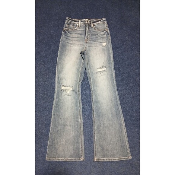 RFM LOS ANGELES Denim - RFM LOS ANGELES Light Wash Distressed High Rise Flare Jeans 5 NWOT